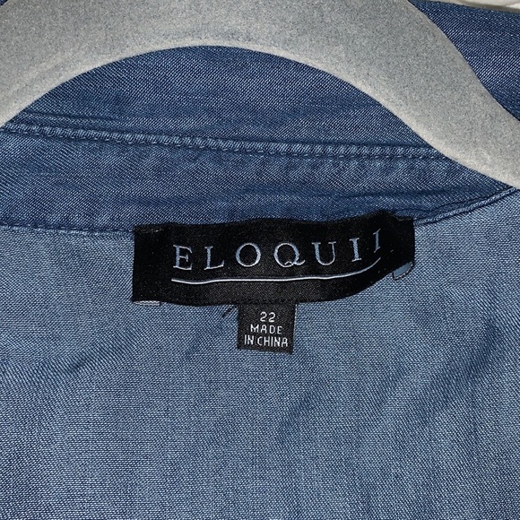 NWT - Eloquii Denim Wrap Dress - Picture 3 of 4